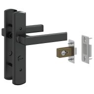 Вътрешна врата Черно 93 x 201.5 cm Закалено стъкло и алуминий