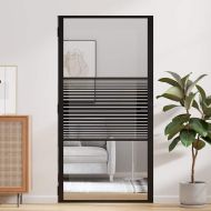 Стъклена врата На райета Черно 76 x 3.5 x 201.5 см Алуминий