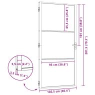 Стъклена врата На райета Черно 76 x 3.5 x 201.5 см Алуминий