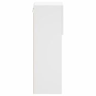 ТВ шкаф с LED осветление, бял, 30,5x30x90 см