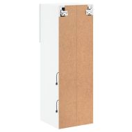 ТВ шкаф с LED осветление, бял, 30,5x30x90 см