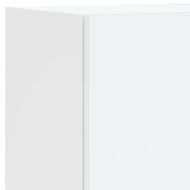 Комплект ТВ стенни шкафове, 7 части, с LED светлини, бели