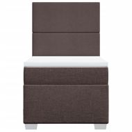 Боксспринг легло с матрак, тъмнокафяво, 80x200 см, плат