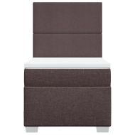 Боксспринг легло с матрак, тъмнокафяво, 80x200 см, плат