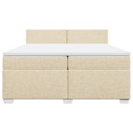 Боксспринг легло с матрак, кремаво, 200x200 см, плат