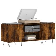 Шкаф за винилови плочи опушен дъб 121x38x48 см инженерно дърво