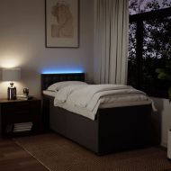 Боксспринг легло с матрак, тъмнокафяво, 80x200 см, плат