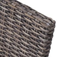 Трапезни столове, 2 бр, кафяви, кубу ратан и Махагонова дървесина