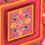 Бюфет, мангово дърво масив, розов, ръчно рисуван