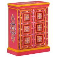 Бюфет, мангово дърво масив, розов, ръчно рисуван