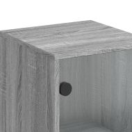 Висок шкаф със стъклена врати, сив сонома, 35x37x120 см