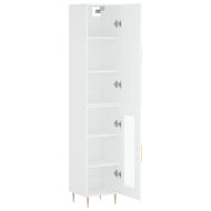 Висок шкаф, бял, 34,5x34x180 см, инженерно дърво