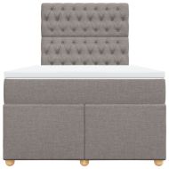 Боксспринг легло с матрак, таупе, 120x200 см, плат