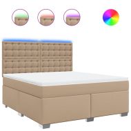 Боксспринг легло с матрак, капучино, 180x200см, изкуствена кожа