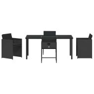 Комплект за хранене в градината 5 pcs Черно полиратан