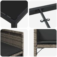 Комплект за хранене в градината 5 pcs Сив полиратан