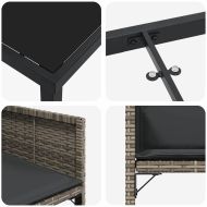 Комплект за хранене в градината 5 pcs Сив полиратан