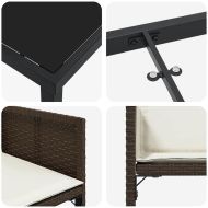 Комплект за хранене в градината 5 pcs Кафяво полиратан