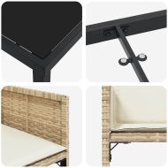 Комплект за хранене в градината 5 pcs Бежово полиратан