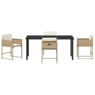 Комплект за хранене в градината 5 pcs Бежово полиратан