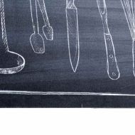 Килим за кухня Черно 180 x 60 cm Кадифе