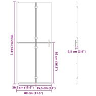 Стена на душ с влизане Черно и тъмнопрозрачно 80 x 190 cm