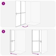 Стена на душ с влизане Черно и тъмнопрозрачно 120 x 190 cm