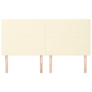 Табла за легло, кремава, 200x5x118/128 см, изкуствена кожа