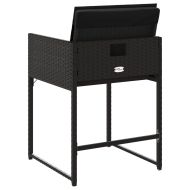 Градински столове с възглавници, 4 бр, черен, полиратан