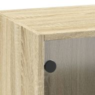 Стенен шкаф със стъклени врати, дъб сонома, 35x37x100 см