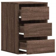 Ъглов скрин с чекмеджета, кафяв дъб 40x41x58см, инженерно дърво