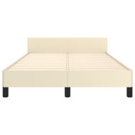 Рамка за легло с табла, кремава, 120x200 см, изкуствена кожа