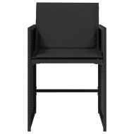 Градински столове с възглавници, 4 бр, черен, полиратан