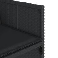 Градински столове с възглавници, 4 бр, черен, полиратан