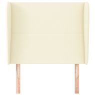 Горна табла с уши, кремава, 103x23x118/128 см, изкуствена кожа