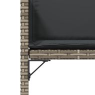 Градински столове с възглавници, 4 бр, сиви, полиратан