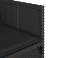 Градински комплект с възглавници 11 части полиратан черен