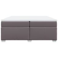 Боксспринг легло с матрак, сиво, 200x200 см, изкуствена кожа