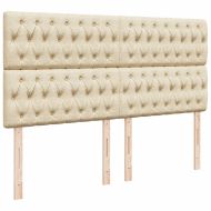 Боксспринг легло с матрак, кремаво, 200x200 см, плат