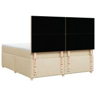 Боксспринг легло с матрак, кремаво, 200x200 см, плат