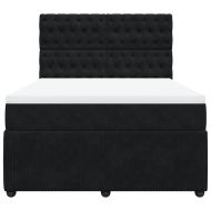 Боксспринг легло с матрак, черно, 140x200 см, кадифе