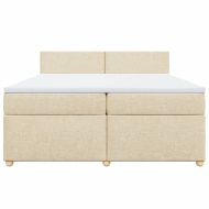 Боксспринг легло с матрак, кремаво, 200x200 см, плат