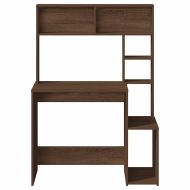 Бюро с рафтове, кафяв дъб, 100x45x140 см, инженерно дърво