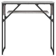 Конзолна маса с рафт, сив сонома, 75x30x75 см, инженерно дърво