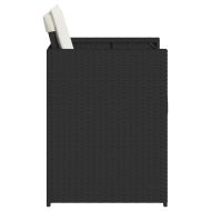 Градински столове с възглавници, 4 бр, черен, полиратан