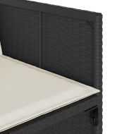 Градински столове с възглавници, 4 бр, черен, полиратан