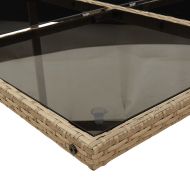 Градински комплект с възглавници 15 части бежов полиратан