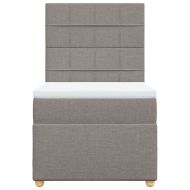 Боксспринг легло с матрак, таупе, 100x200 см, плат