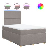 Боксспринг легло с матрак, таупе, 120x200 см, плат