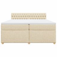 Боксспринг легло с матрак, кремаво, 200x200 см, плат